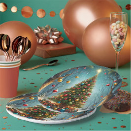 Bezaubernde Weihnachten im Wald: Baum Pappteller