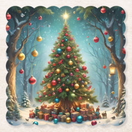 Bezaubernde Weihnachten im Wald: Baum Untersetzer