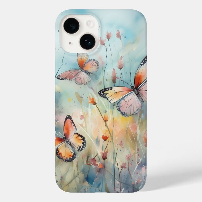 Bezaubernde Whimsical Butterflies Meadow Phone Cas Case-Mate iPhone Hülle (Rückseite)