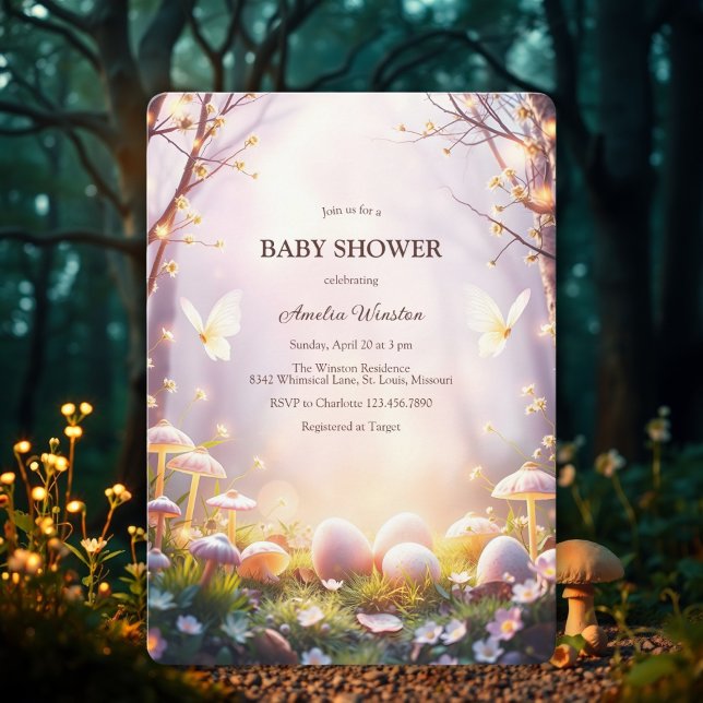 Bezaubernde Whimsical Ostereier Kinderdusche Einladung (Enchanted Forest Whimsical Egg Easter Themed Baby Shower Invitation)