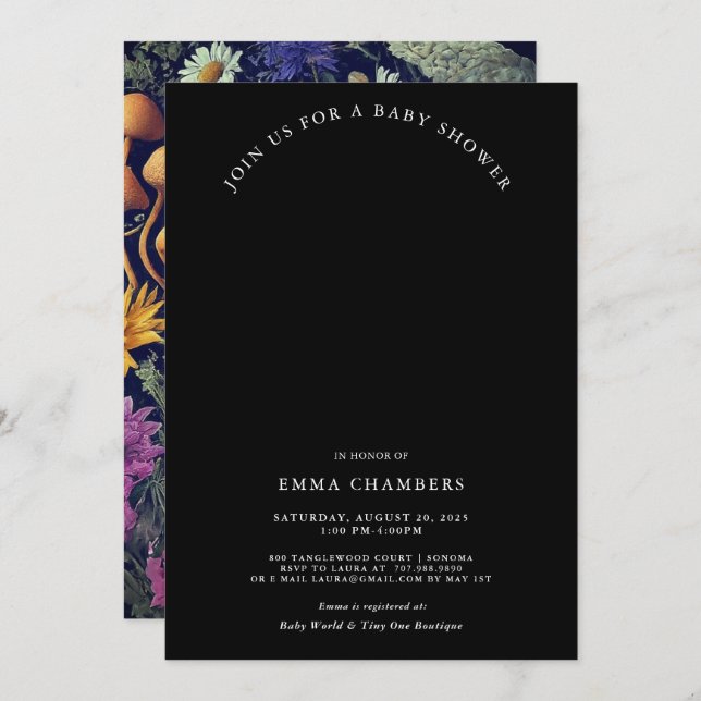 Bezaubernde Whimsical Woodland Mushrooms Kinderdus Einladung (Vorne/Hinten)