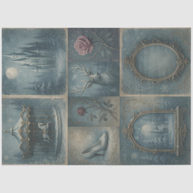 Bezaubernde Winter Tales Gothic Mairytale Decoupag Seidenpapier (Vorderseite)