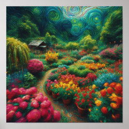 Bezaubernde Wirbel: Ein Garten von Van Gogh Träume Poster