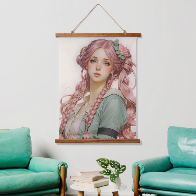 Bezaubernde Woodland-Träume | Schönheit und Romant Wandteppich Mit Holzrahmen (Wohnzimmer)