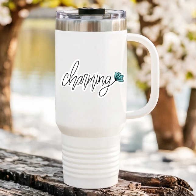 Bezaubernde Word-Blume | Die Aufkleber (Charming Affirmation Vinyl Sticker by PiggyPrint Stickers.)