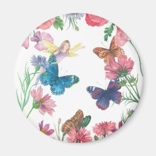 Bezaubernder Blumen-Fee-Magnet Magnet