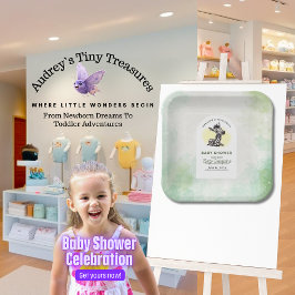 Bezaubernder Cartoon Zebra Babydusche Pappteller