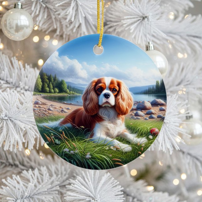 Bezaubernder Cavalier King Charles Spaniel Erinner Keramik Ornament (Von Creator hochgeladen)
