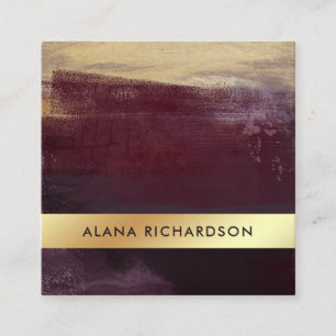 Bezaubernder dunkler Lila und Imitat-Goldblick Quadratische Visitenkarte