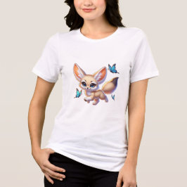 bezaubernder Fennec-Fuchs umgeben von verträumtem Tri-Blend Shirt