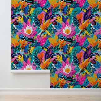 Bezaubernder Garten mit rosa Blume Tapete