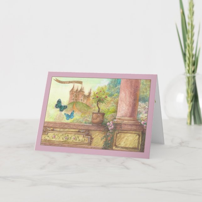bezaubernder Geburtstag des magischen Schlosses Karte (Vorderseite)