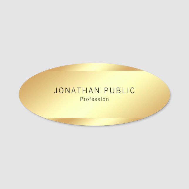 Bezaubernder Goldblick-elegantes übersichtliches Namensschild (Vorderseite)