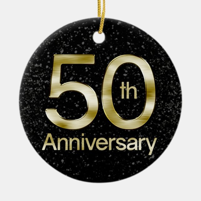 Bezaubernder Jahrestag des Gold50. Keramikornament (Vorne)