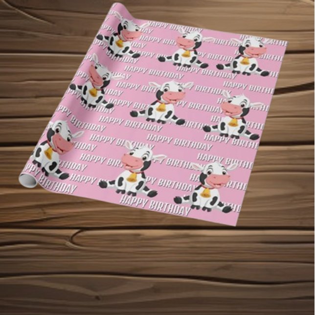 bezaubernder Kuhdruck Geschenkpapier (Make your child's birthday unforgettable with our Exciting Cow Birthday celebration!)