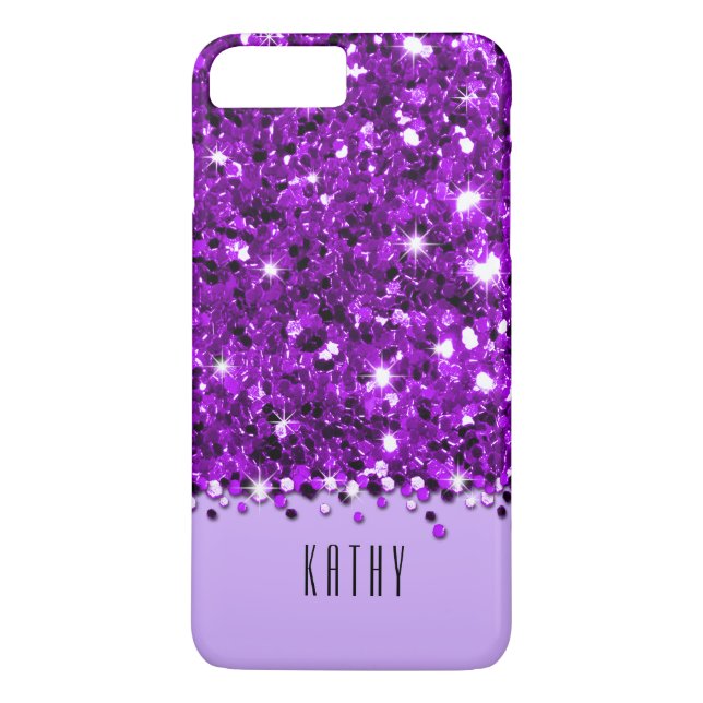 Bezaubernder lila funkelnd Glitzerconfetti-Kasten Case-Mate iPhone Hülle (Rückseite)