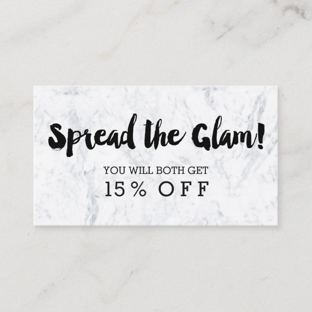 Bezaubernder moderner schwarzer Typografiemarmor Empfehlungskarte (Vorderseite)