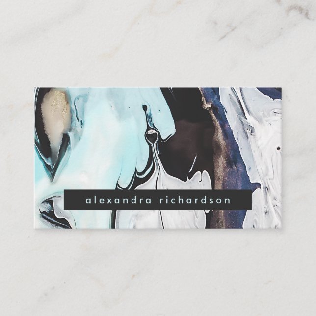 Bezaubernder moderner Tinten-Wirbel Visitenkarte (Vorderseite)