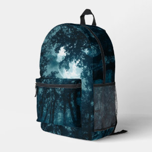 Bezaubernder Nachtwald mit Vollmond Bedruckter Rucksack
