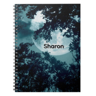 Bezaubernder Nachtwald mit Vollmond Personal Notizblock