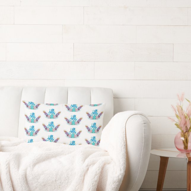 Bezaubernder Ozean Octopus & farbenfrohe Muscheln  Lendenkissen (Liege)