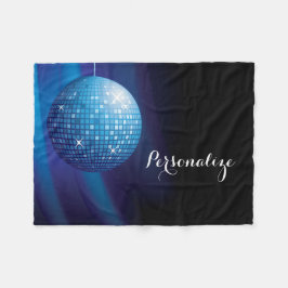 Bezaubernder personalisierter blauer Disco-Ball Fleecedecke