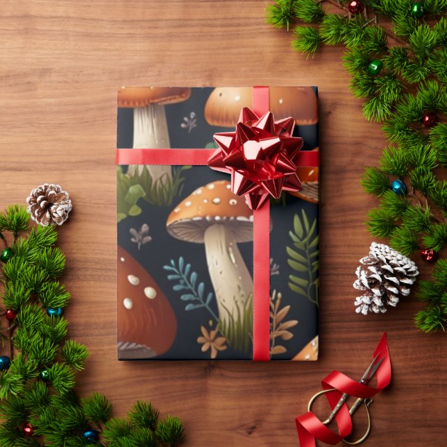 Bezaubernder Pilzwald Geschenkpapier (Feiertagsgeschenk)