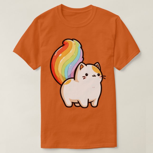 bezaubernder RegenbogenkatzenSchwanz T-Shirt (Design vorne)