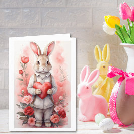 Bezaubernder Rosen-Garten-Hasen-Ostern Feiertagskarte