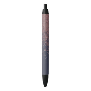 Bezaubernder Rosen-Goldmarine-Blau-Glitzer Ombre Kugelschreiber