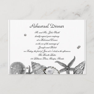 Bezaubernder Strand in der silberne Einladung