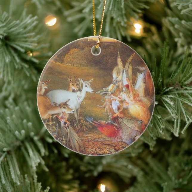 Bezaubernder Wald von Künstler John Anster Fitzger Keramik Ornament (Baum)