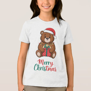 Bezaubernder Weihnachtsbär Tri-Blend Shirt