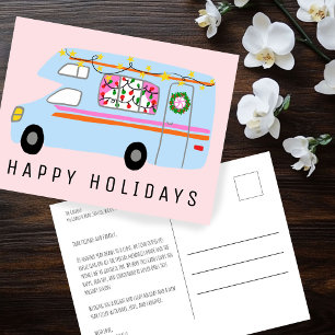 Bezaubernder Weihnachtscamper Vintage-RV-Weihnacht Postkarte
