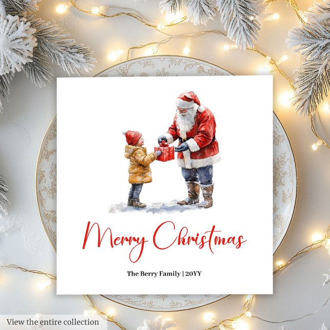Bezaubernder Weihnachtsmann Traditionelles festlic Serviette (Charming Santa Claus Traditional Festive Dinner Napkin)