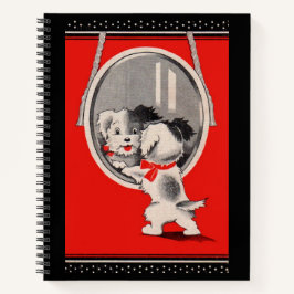 bezaubernder Welpe im Spiegel Notizbuch