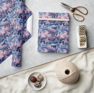 Bezauberndes Aurora Wonderland: Winterdesign Geschenkpapier