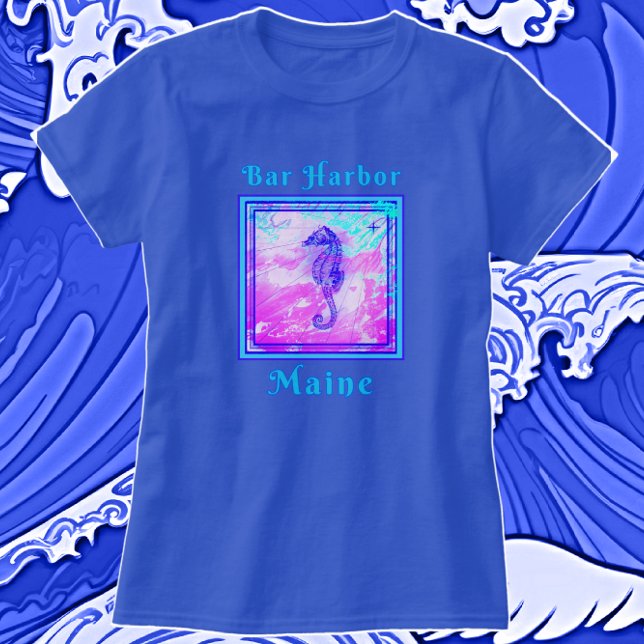 Bezauberndes Bar Harbour Maine Vacation Seepferd T-Shirt (Von Creator hochgeladen)