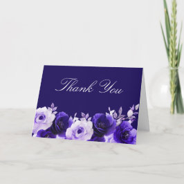 Bezauberndes Blau: Hochzeit der blauen Rose in der Dankeskarte