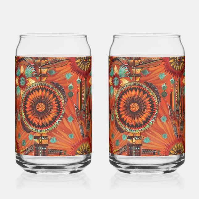 Bezauberndes blaues "kompliziertes Echoes" Getränk Dosenglas (Vorderseite)