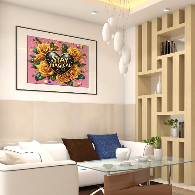 Bezauberndes Bouquet mit goldenen Rose und Herz 16 Poster (Von Creator hochgeladen)