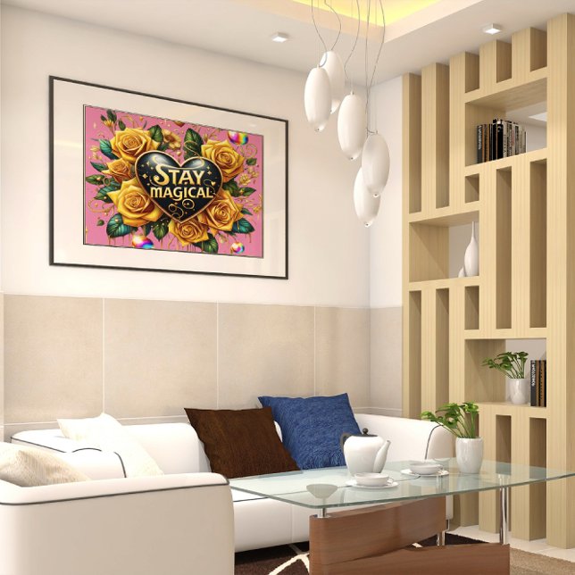 Bezauberndes Bouquet mit goldenen Rose und Herz 20 Poster (Von Creator hochgeladen)