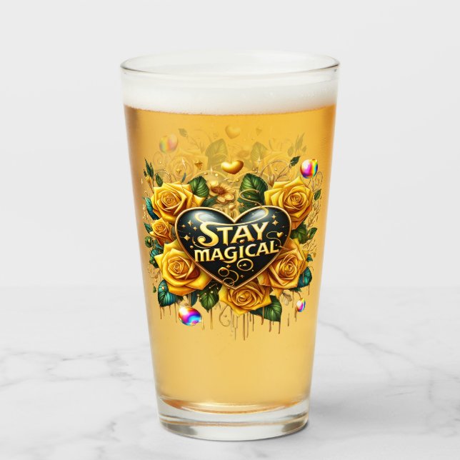 Bezauberndes Bouquet mit goldenen Rose und Herz Glas (Rückseite (gefüllt))