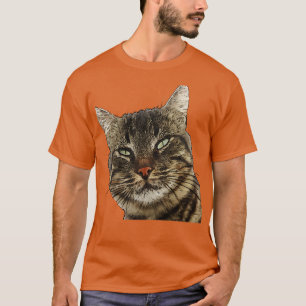 Bezauberndes Brown Tabby Schwarze Kontur Ristorant T-Shirt