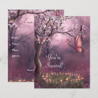 Bezauberndes Cherry Blossom Garden Butterfly Event Einladung