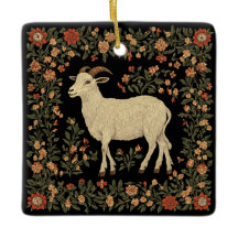 Bezauberndes Design von Ziegen und Blumen