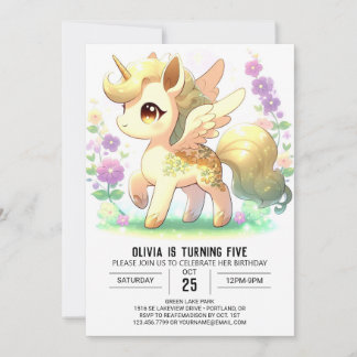 Bezauberndes Elegantes Einhorn Einladung