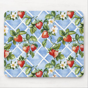Bezauberndes Erdbeermuster & Leaf Muster - Vintag Mousepad