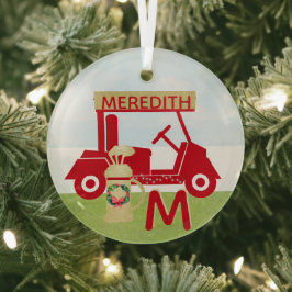 Bezauberndes farbiges Rotes Gold-Namensmonogramm Ornament Aus Glas