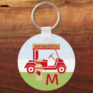 Bezauberndes farbiges Rotes Gold-Namensmonogramm Schlüsselanhänger